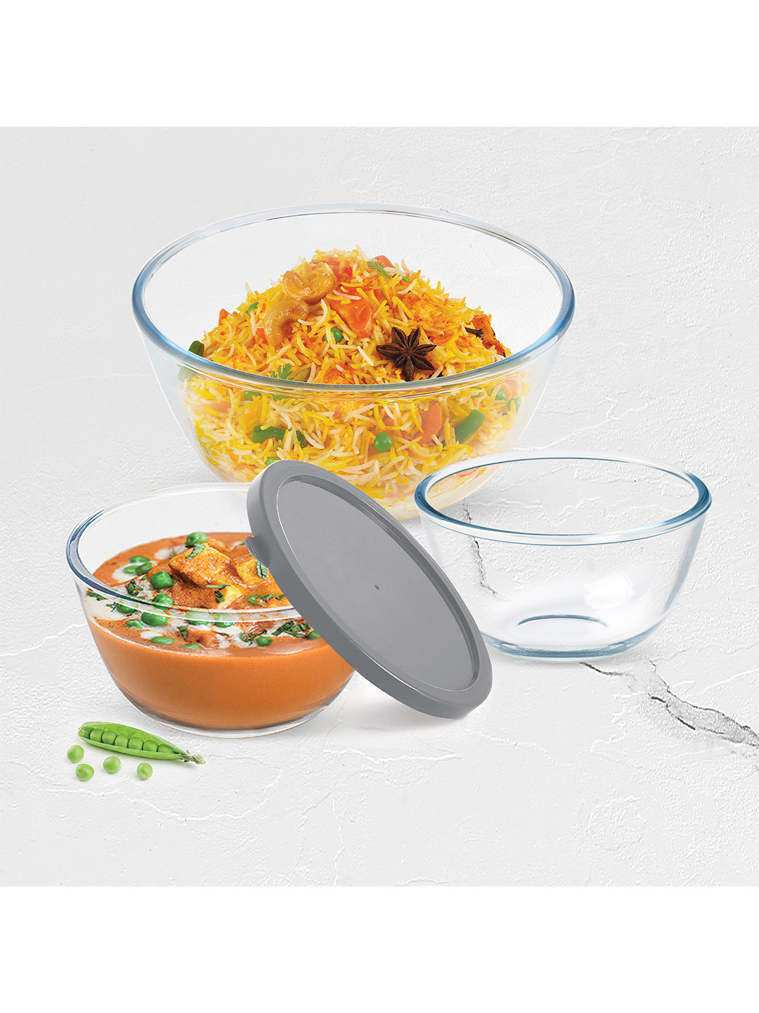 

Treo Transparent Oven-safe Borosilicate Glass Mixing and Serving Bowl with Lid 760ML