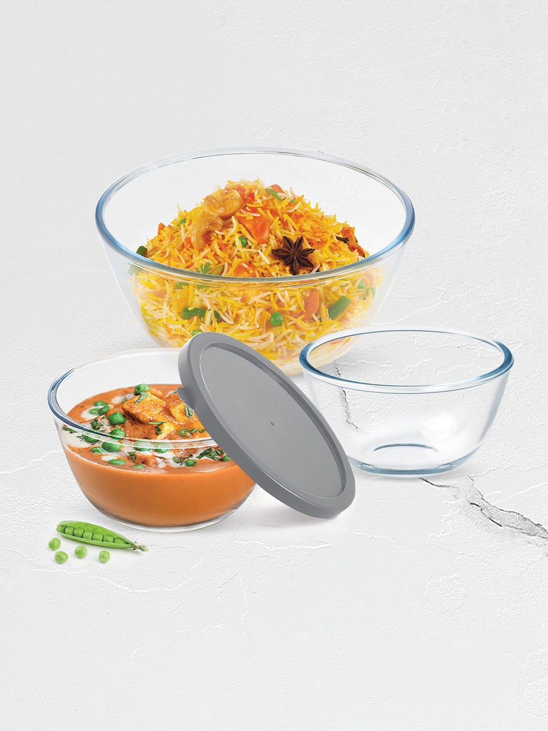

Treo Transparent Oven-safe 2000 Mixing Borosilicate Glass Bowl With Lid 2.1L