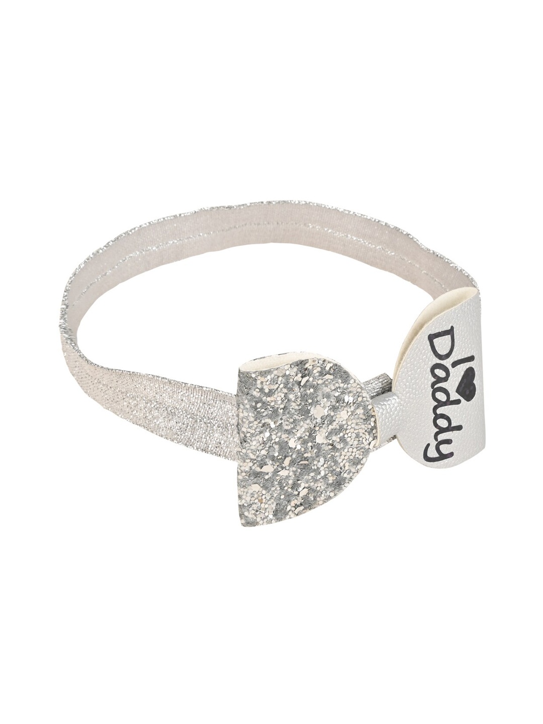 

Aye Candy Girls Silver Embellished I Love Daddy Bow Headband