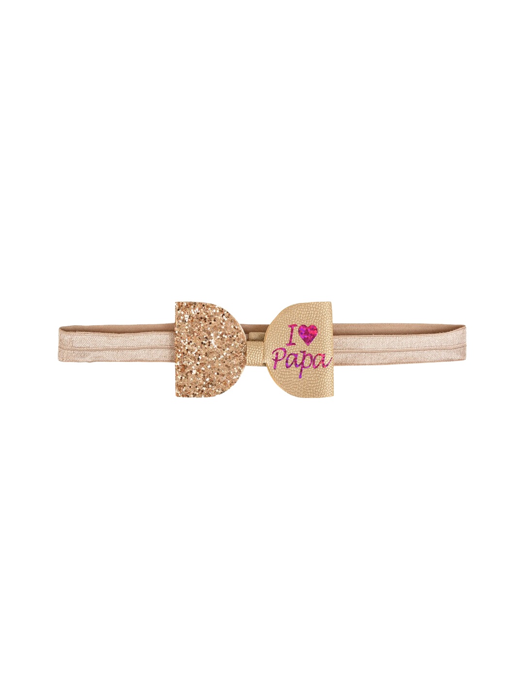 

Aye Candy Girls Golden Embellished I Love Papa Bow Headband, Gold