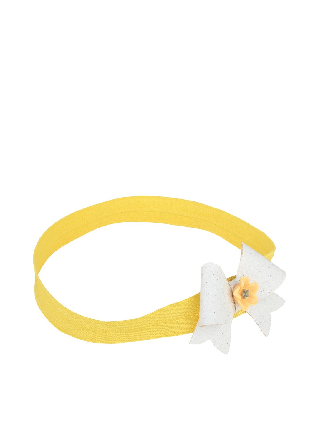 

Aye Candy Girls Yellow & White Embellished Flower Centered Small Bow Headband