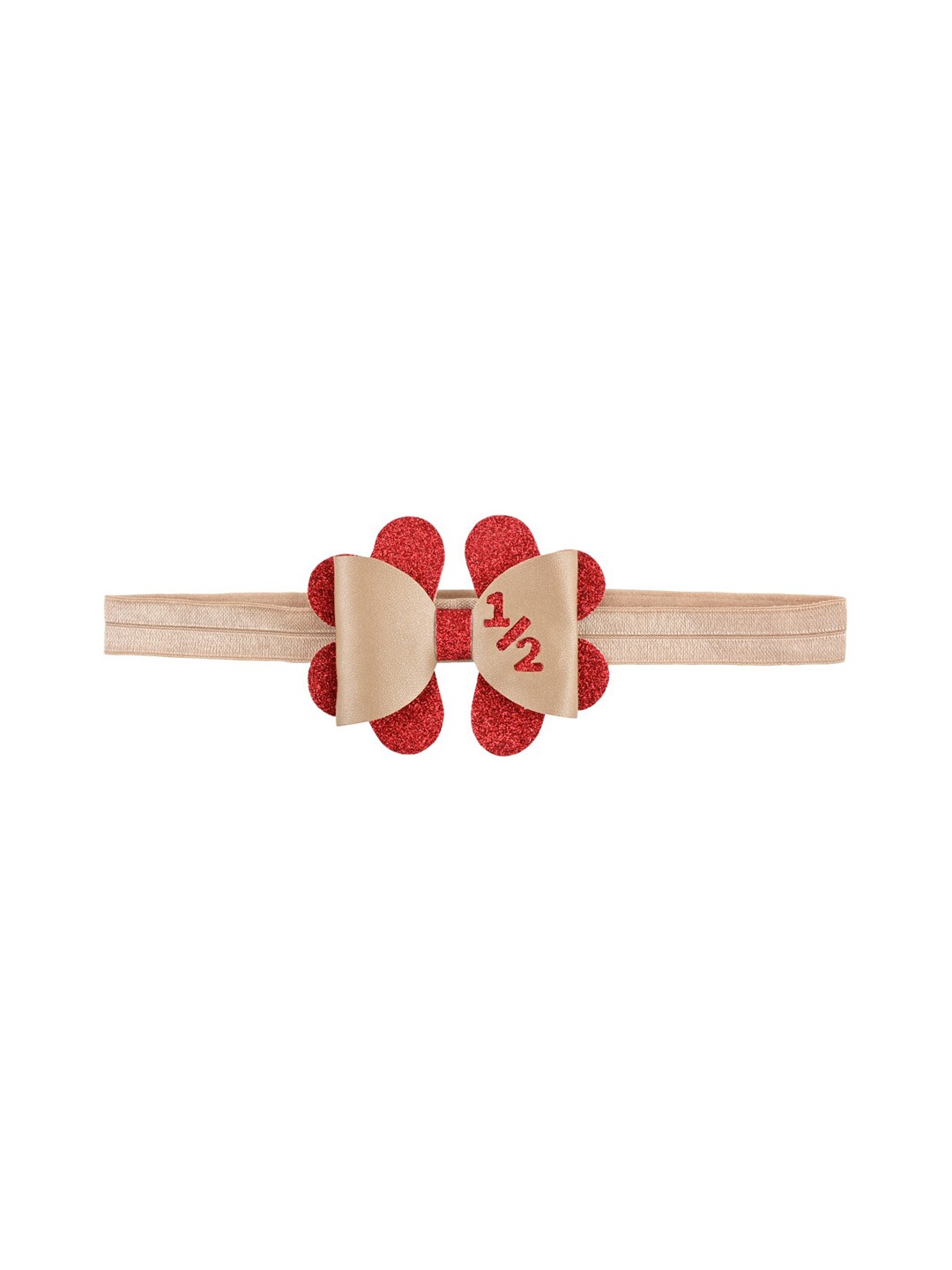 

Aye Candy Girls Gold & Red Bow Headband