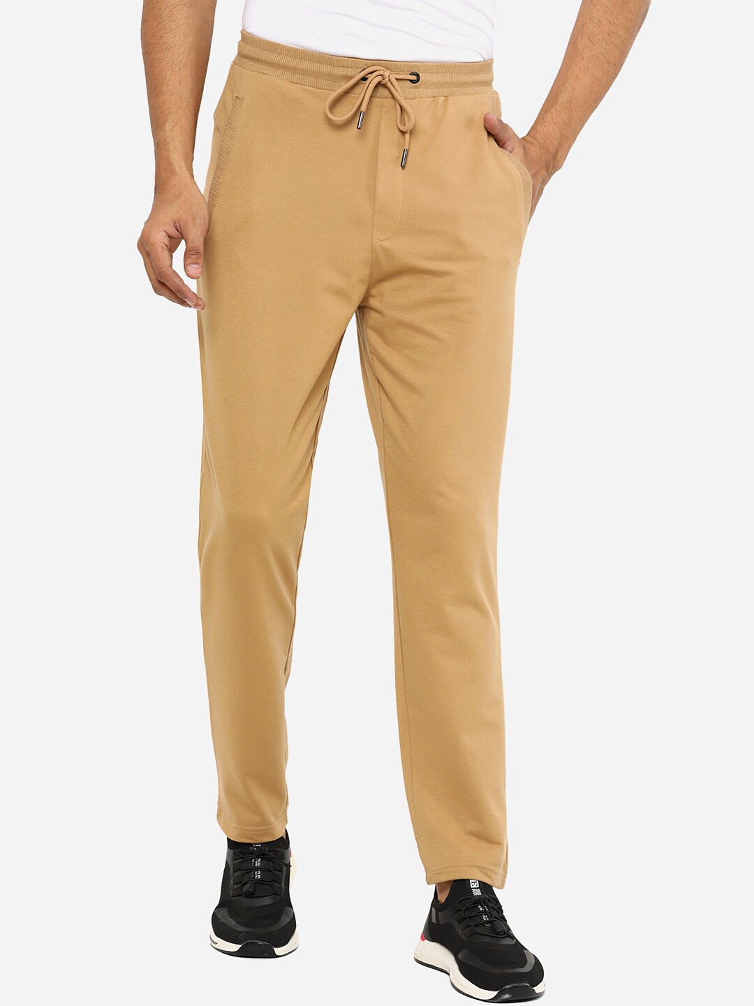 

JADE BLUE Men Yellow Solid Slim-Fit Track Pants