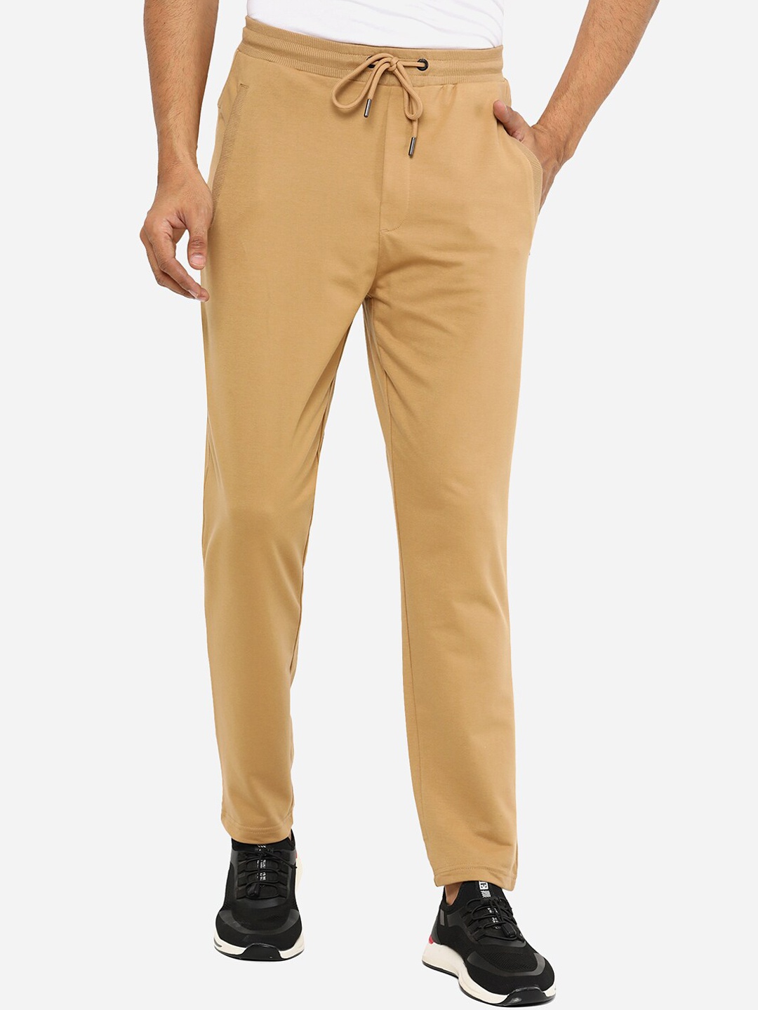 

JADE BLUE Men Yellow Solid Slim-Fit Track Pants