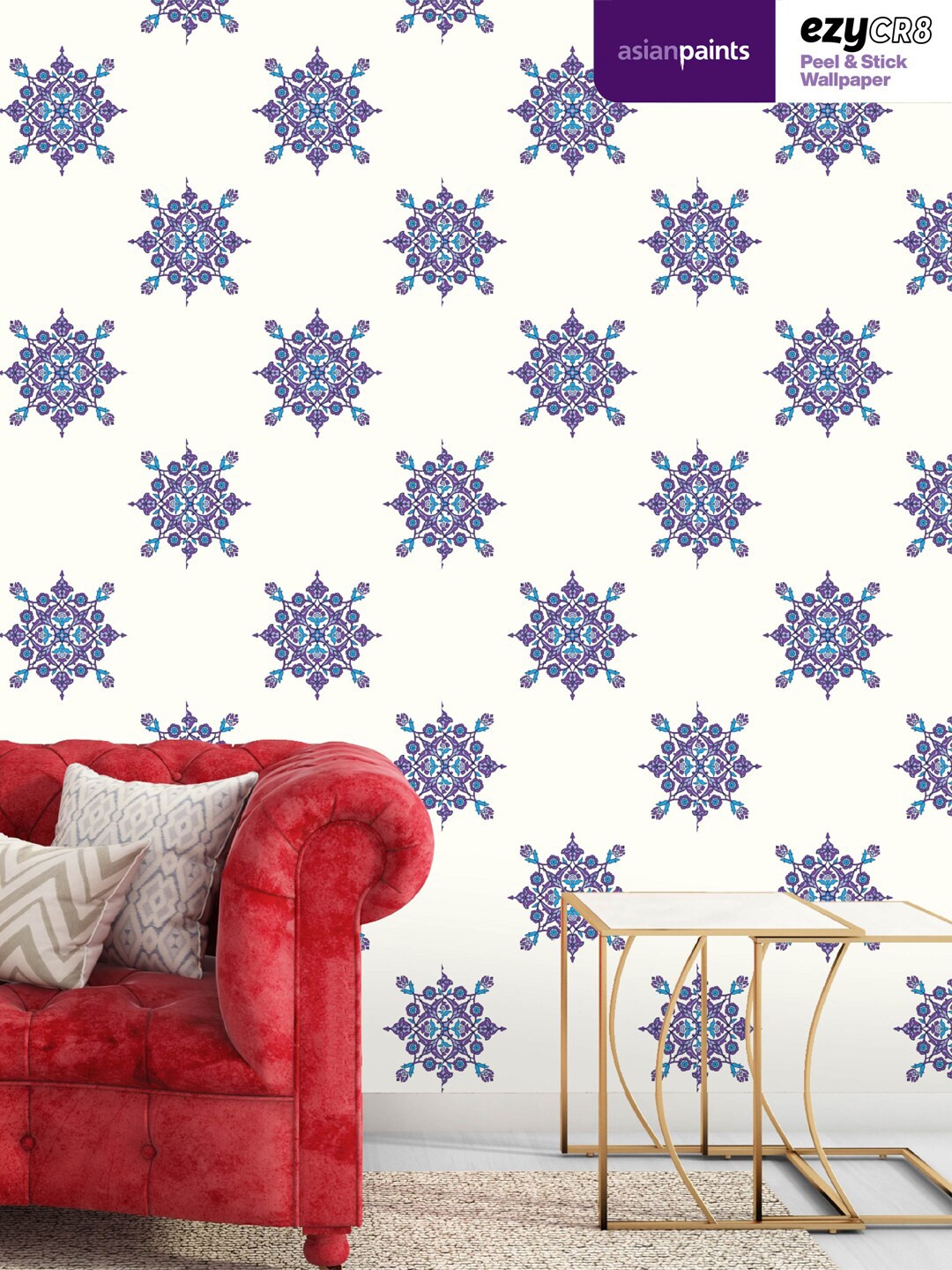 

Asian Paints Off White & Blue Floral Seamless Floral Peel & Stick Self Adhesive Wallpaper
