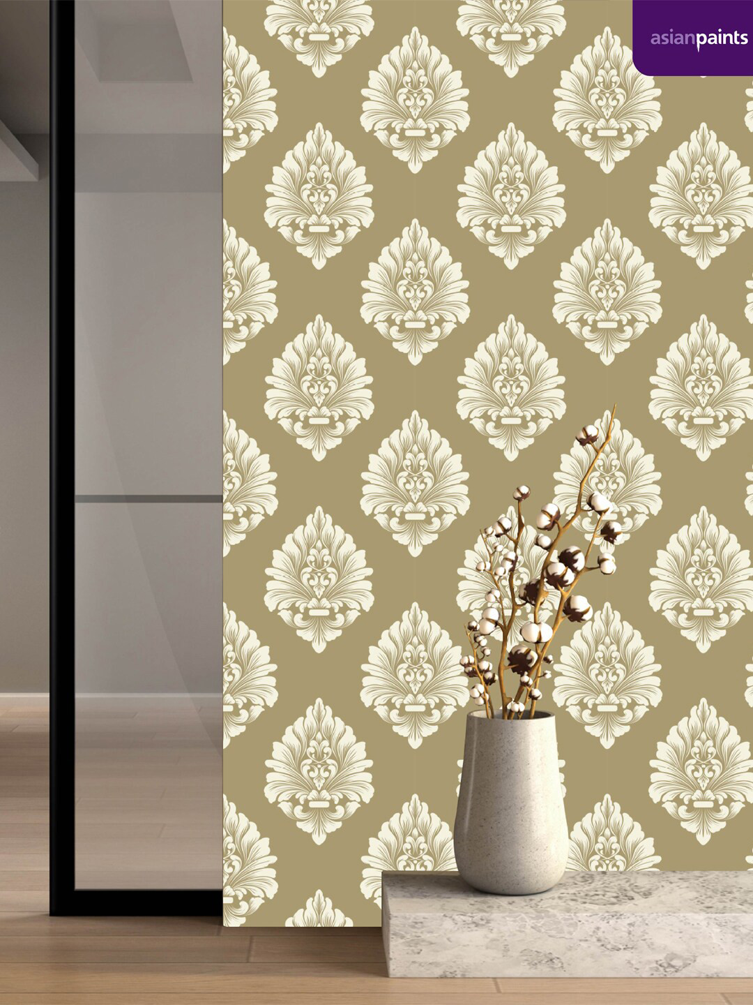 

Asian Paints Beige & White Ornate Venetian Peel & Stick Self Adhesive Wallpaper