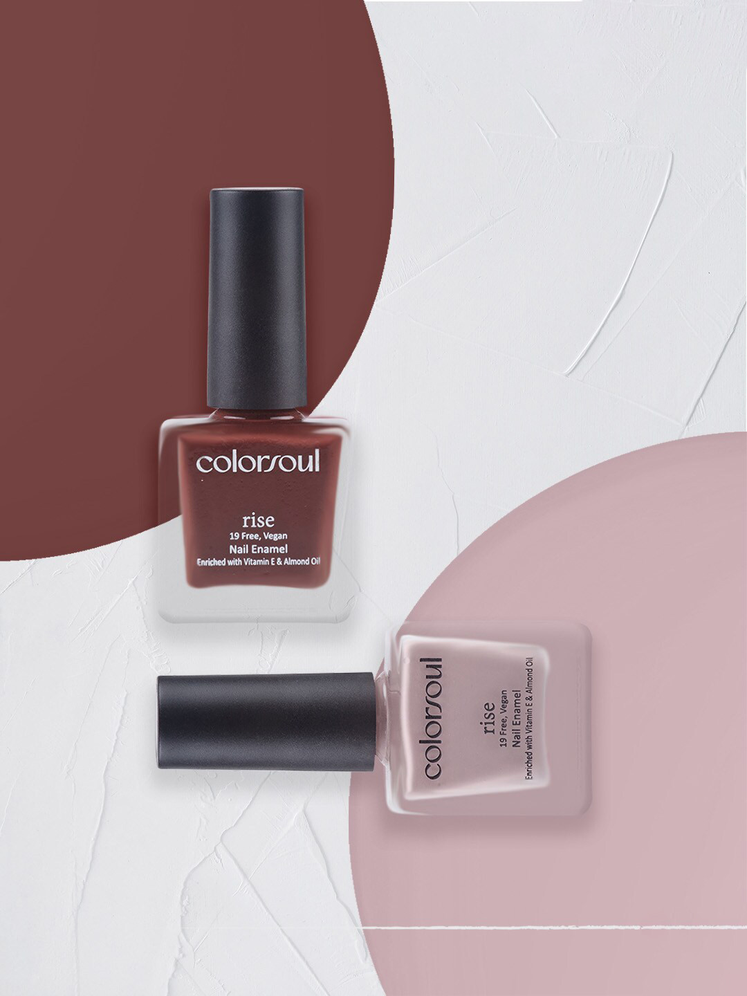 

Colorsoul Set Of 2 Rise Nail Enamel - Woody Heights R14 & Nude Charm R12 - 8ml, Brown
