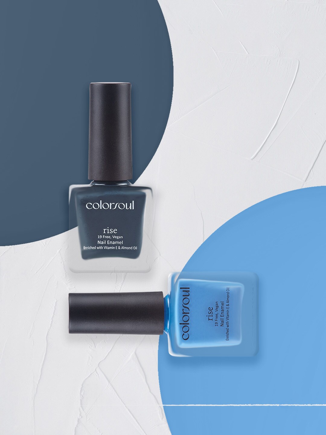 

Colorsoul Set Of 2 Rise Nail Enamel - Embersome R21 & Blue Eruption R18 - 8ml, Teal