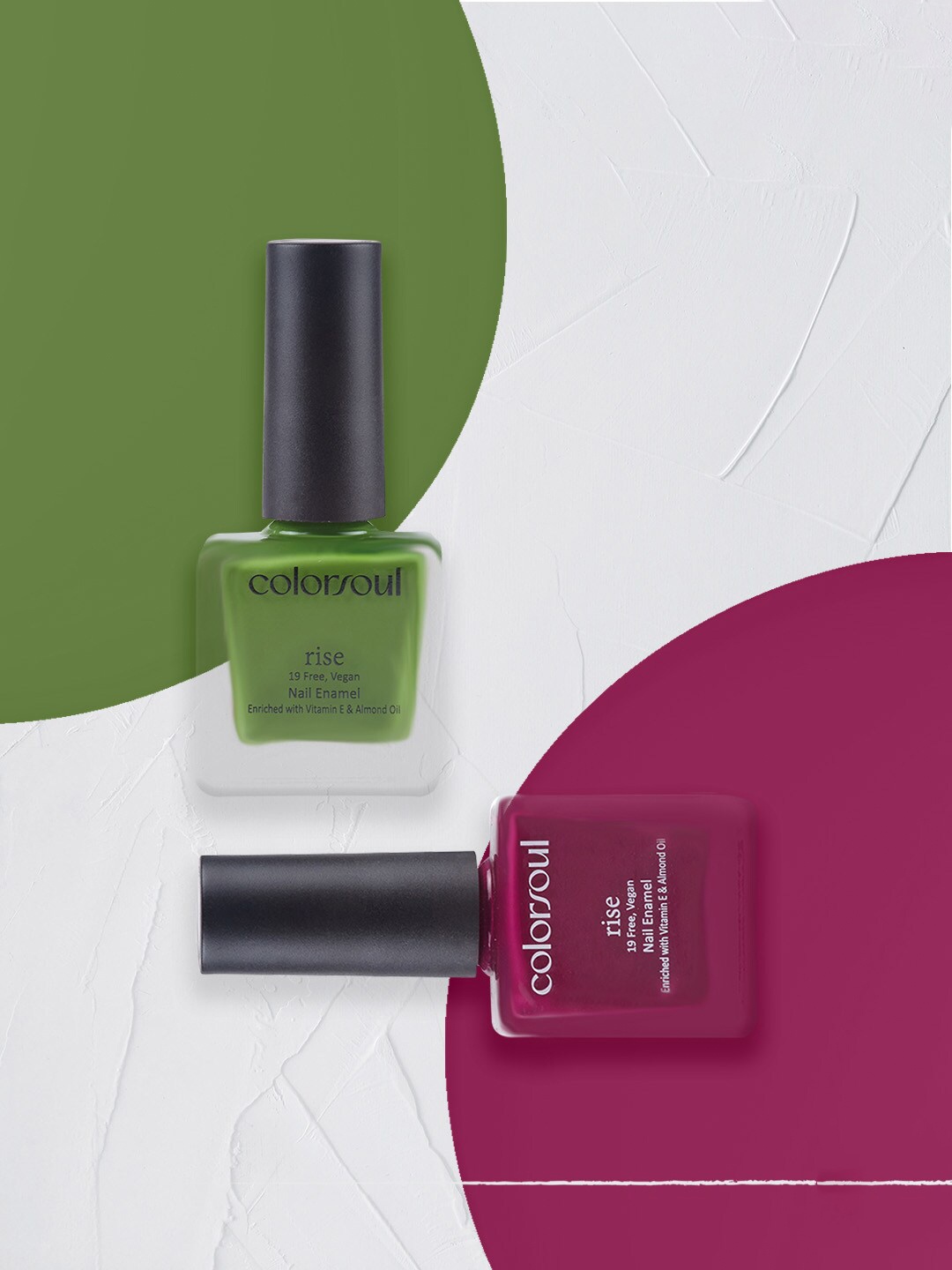 

Colorsoul Set Of 2 Rise Nail Enamel - Greenature R15 & Wild Flower R07 - 8ml, Green