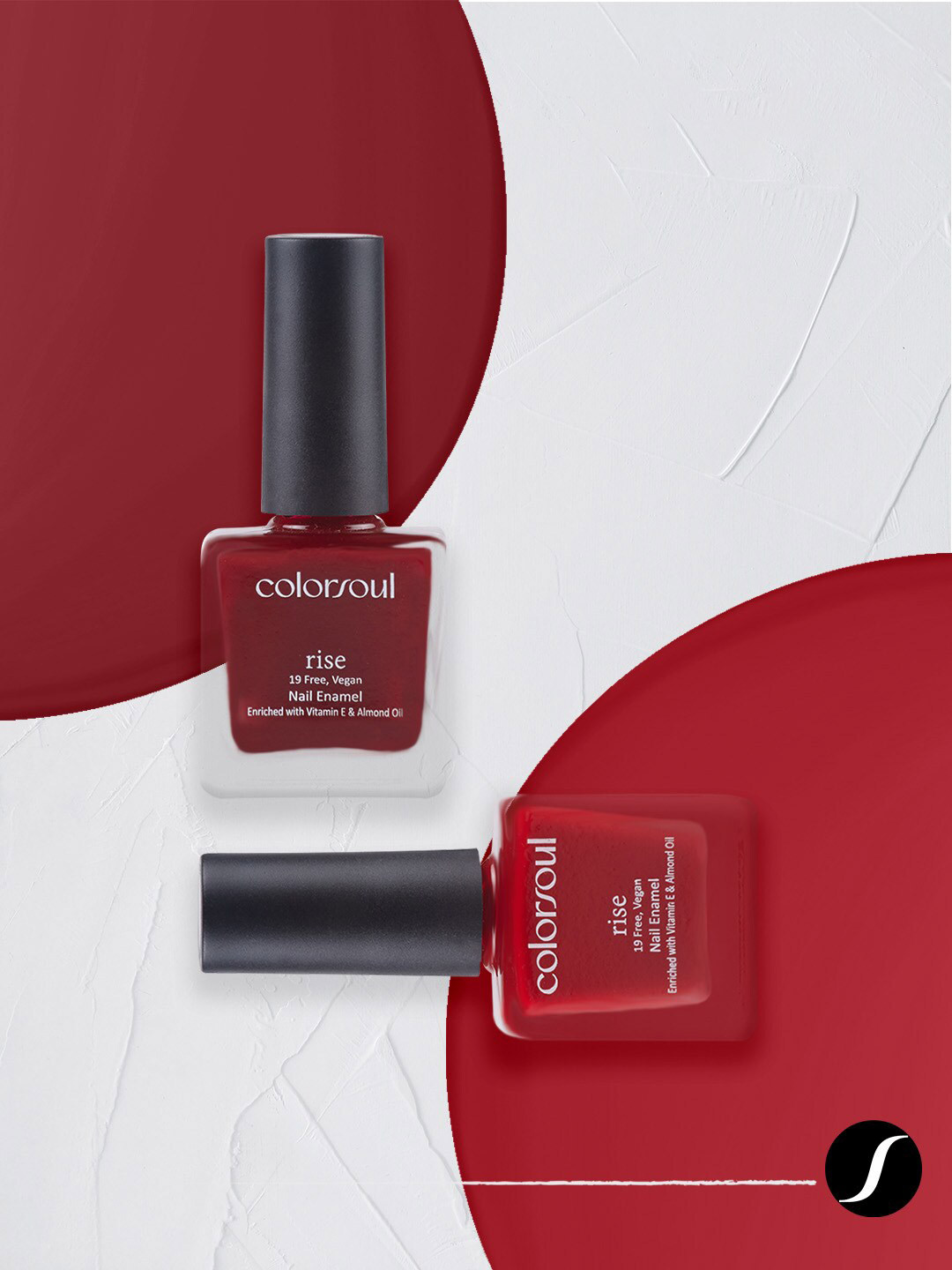 

Colorsoul Set Of 2 Rise Nail Enamel Red Rebel R03 & Glam Red R01 - 8ml