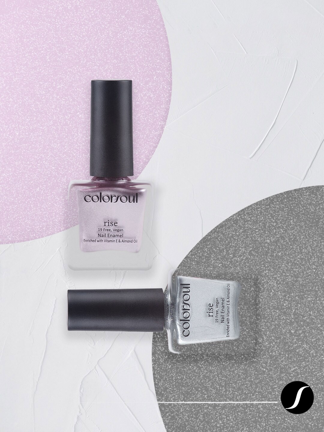

Colorsoul Set Of 2 Rise Nail Enamel-Celestial Pink R24 & Silver Glimmer R23 - 8ml