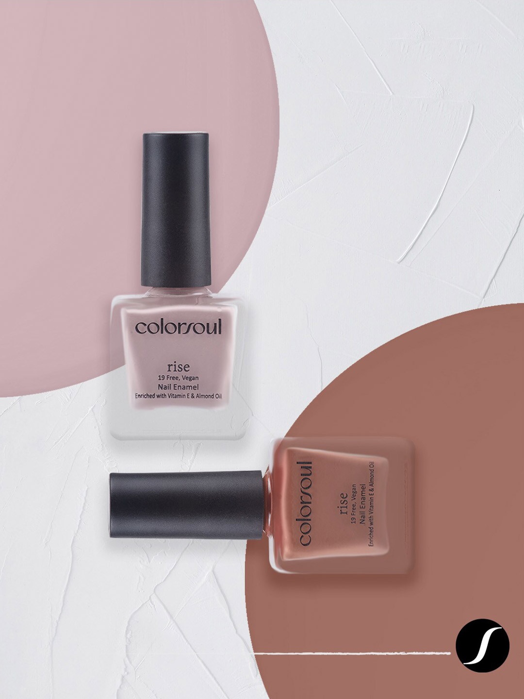 

Colorsoul Set Of 2 Rise Nail Enamel - Nude Charm R12 & Plush Brown R13 - 8ml