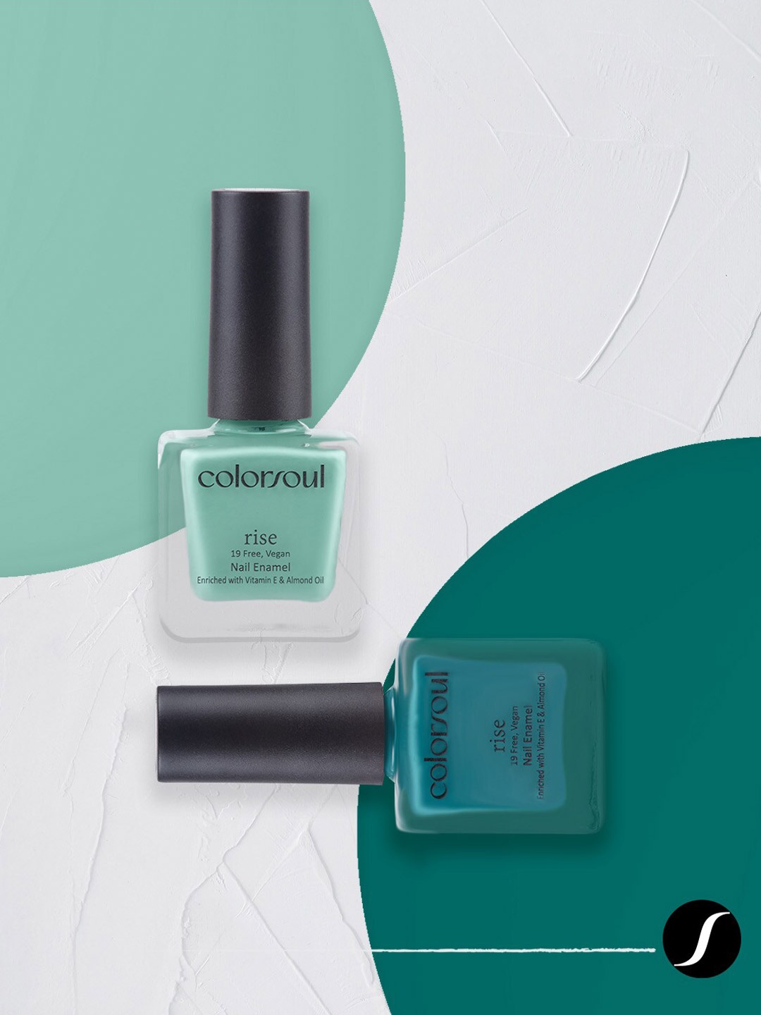 

Colorsoul Set Of 2 Rise Nail Enamel - Misty Green R16 & Teal Evoke R17 - 8ml