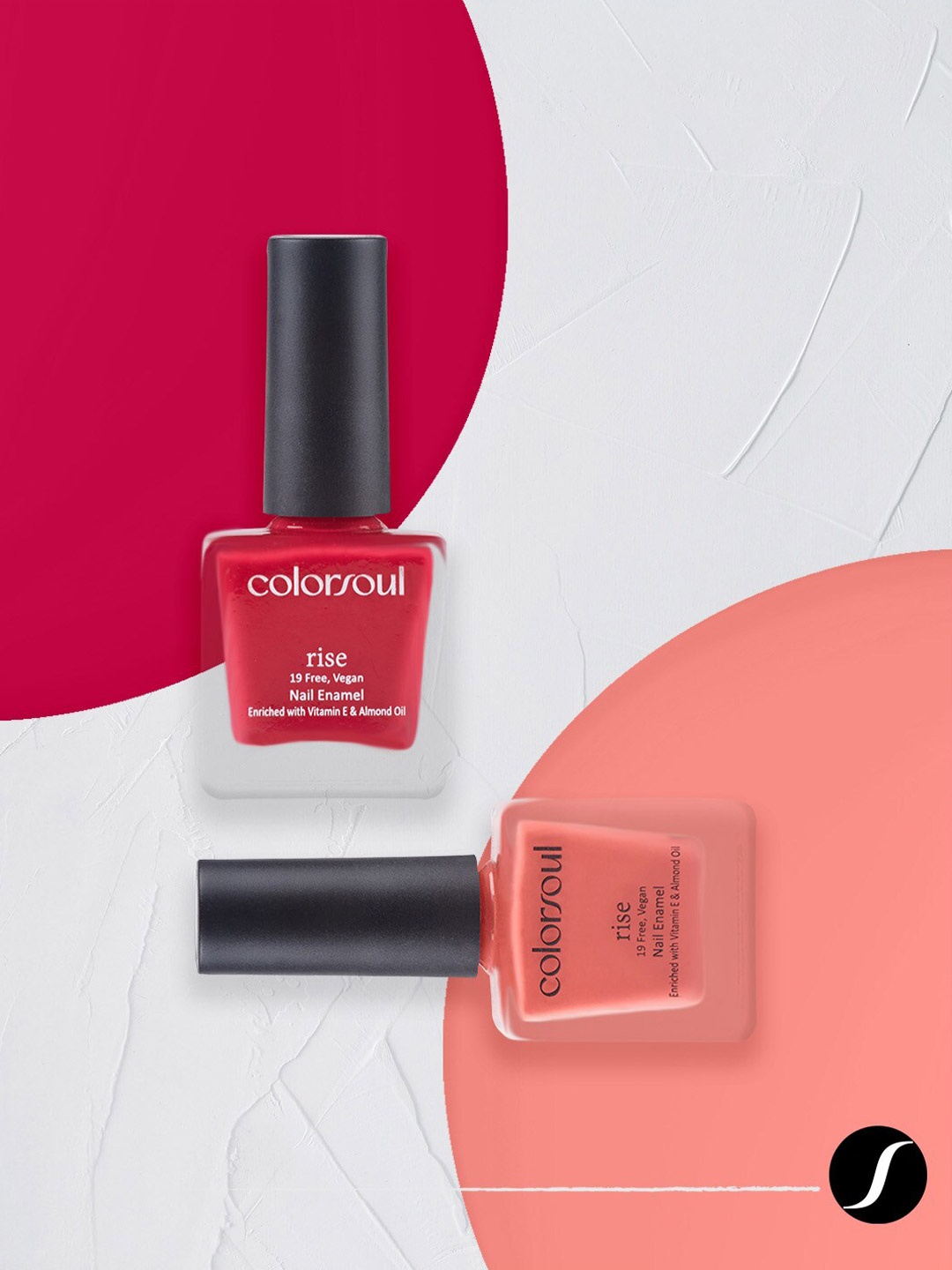 

Colorsoul Set Of 2 Rise Nail Enamel Blush In Peach R04 & Pink Obsession R06 - 8ml
