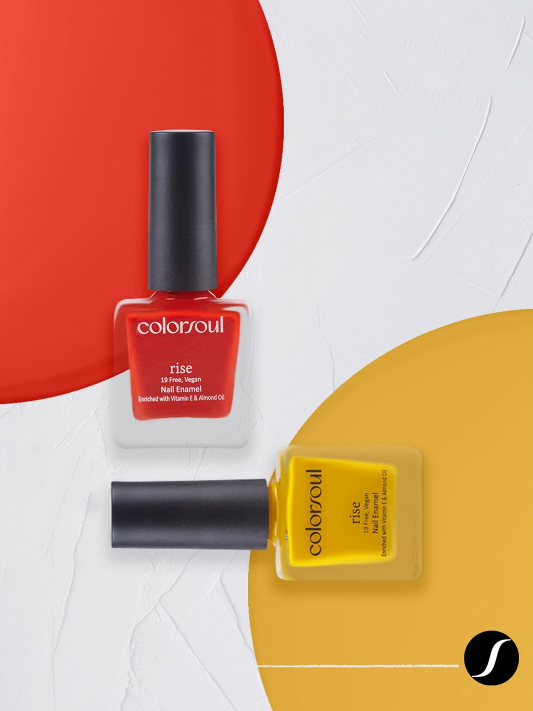 

Colorsoul Set Of 2 Rise Nail Enamel - Fiesty Fire R02 & Luminous Yellow R10 - 8ml, Red