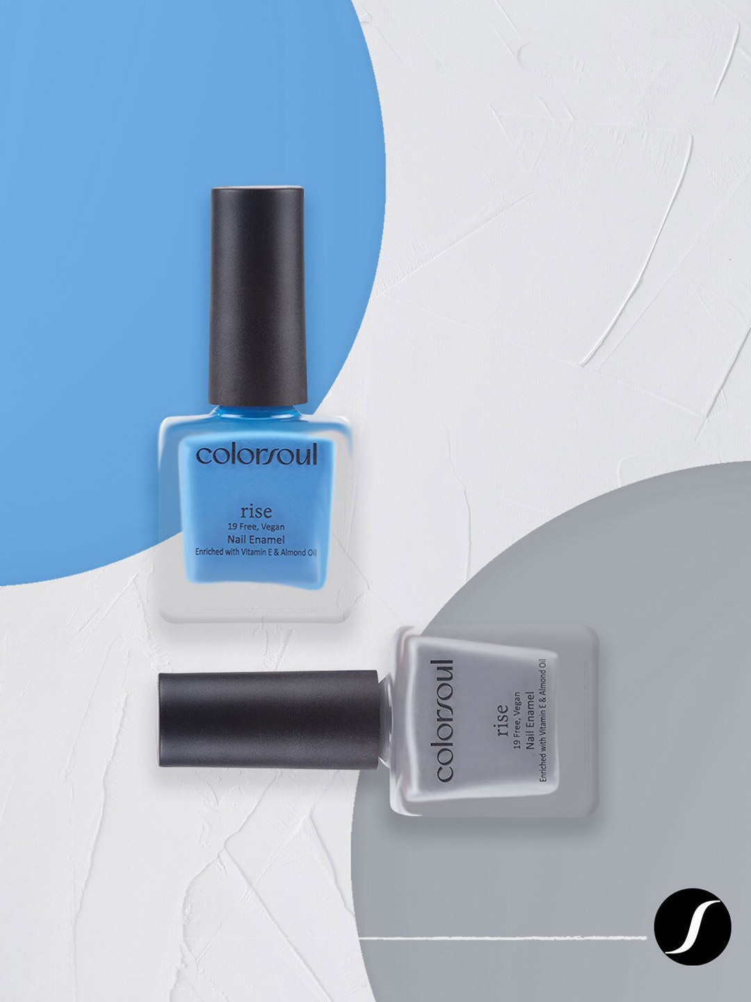 

Colorsoul Rise Nail Enamel - Blue Eruption R18 & Grey Verve R20 - 8ml