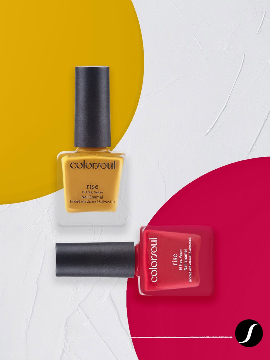 

Colorsoul Set Of 2 Rise Nail Enamel - Golden Dawn R11 & Pink Obsession R06 - 8ml, Yellow