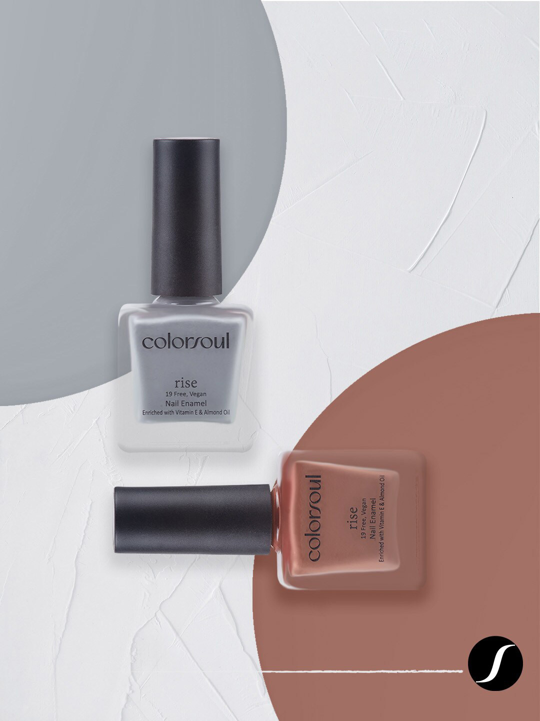 

Colorsoul Set Of 2 Rise Nail Enamel - Plush Brown R13 & Grey Verve R20 -8ml