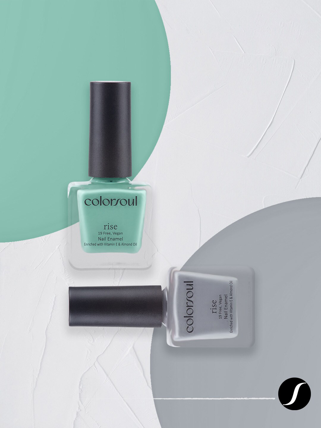

Colorsoul Set Of 2 Rise Nail Enamel - Teal Evoke R17 & Grey Verve R20 - 8ml