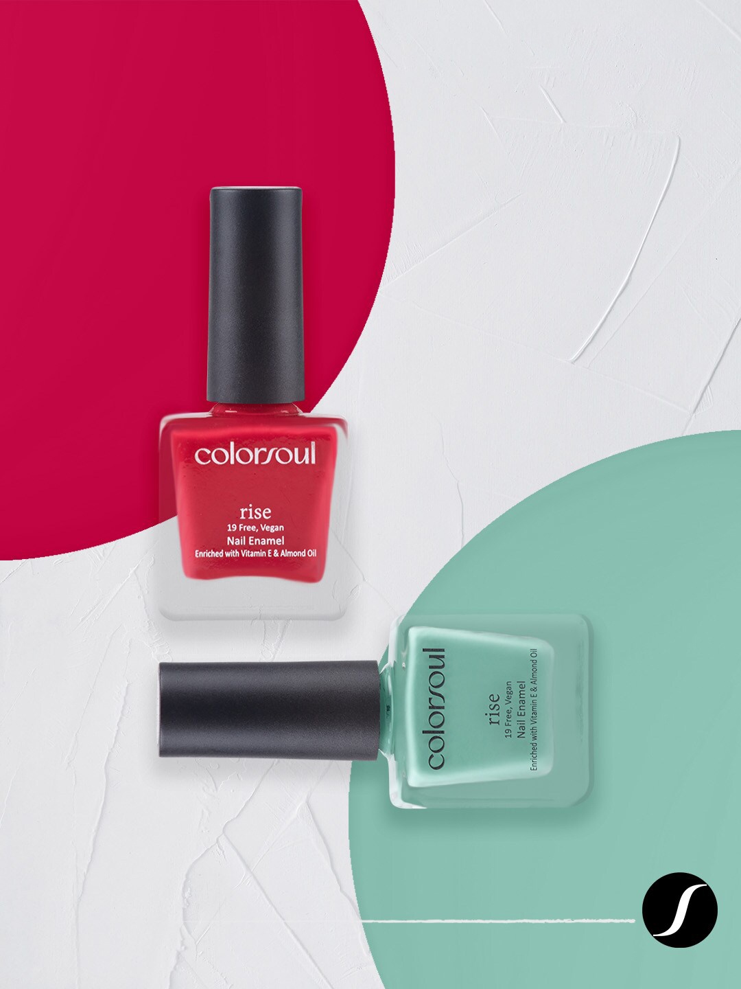 

Colorsoul Set Of 2 Rise Nail Enamel - Misty Green R16 & Pink Obsession R06 - 8ml