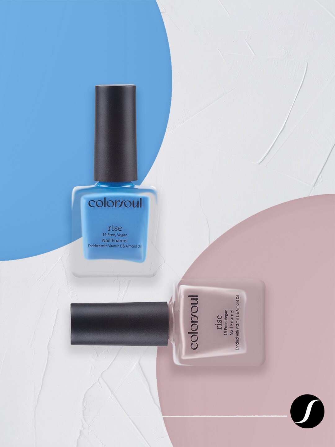 

Colorsoul Set Of 2 Rise Nail Enamel - Nude Charm R18 & Blue Eruption R12 - 8ml