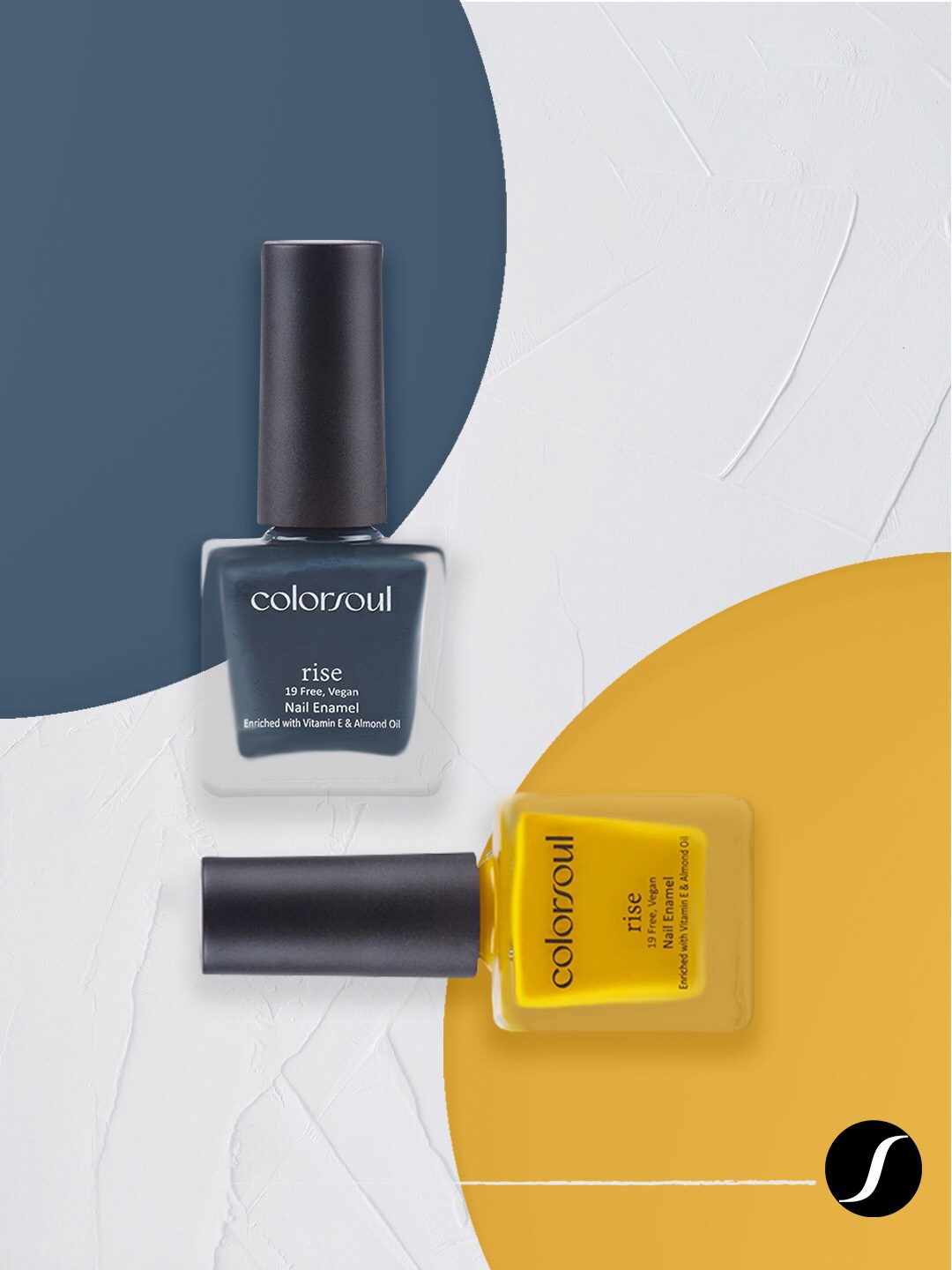 Colorsoul Set Of 2 Rise Nail Enamel - Luminous Yellow R10 & Embersome R21 - 8ml
