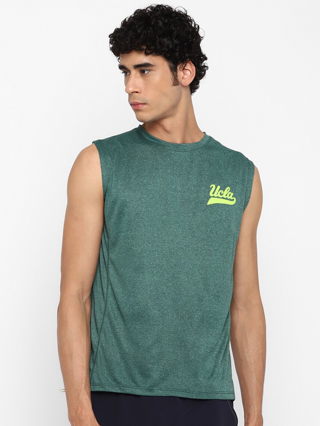 

UCLA Men Green Typography T-shirt