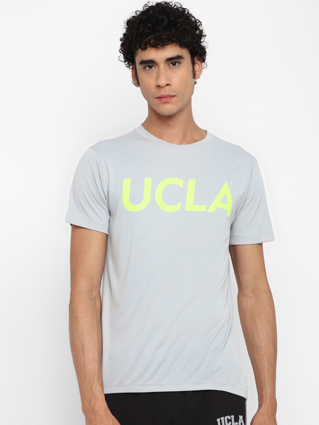 

UCLA Men Grey Typography Printed T-shirt