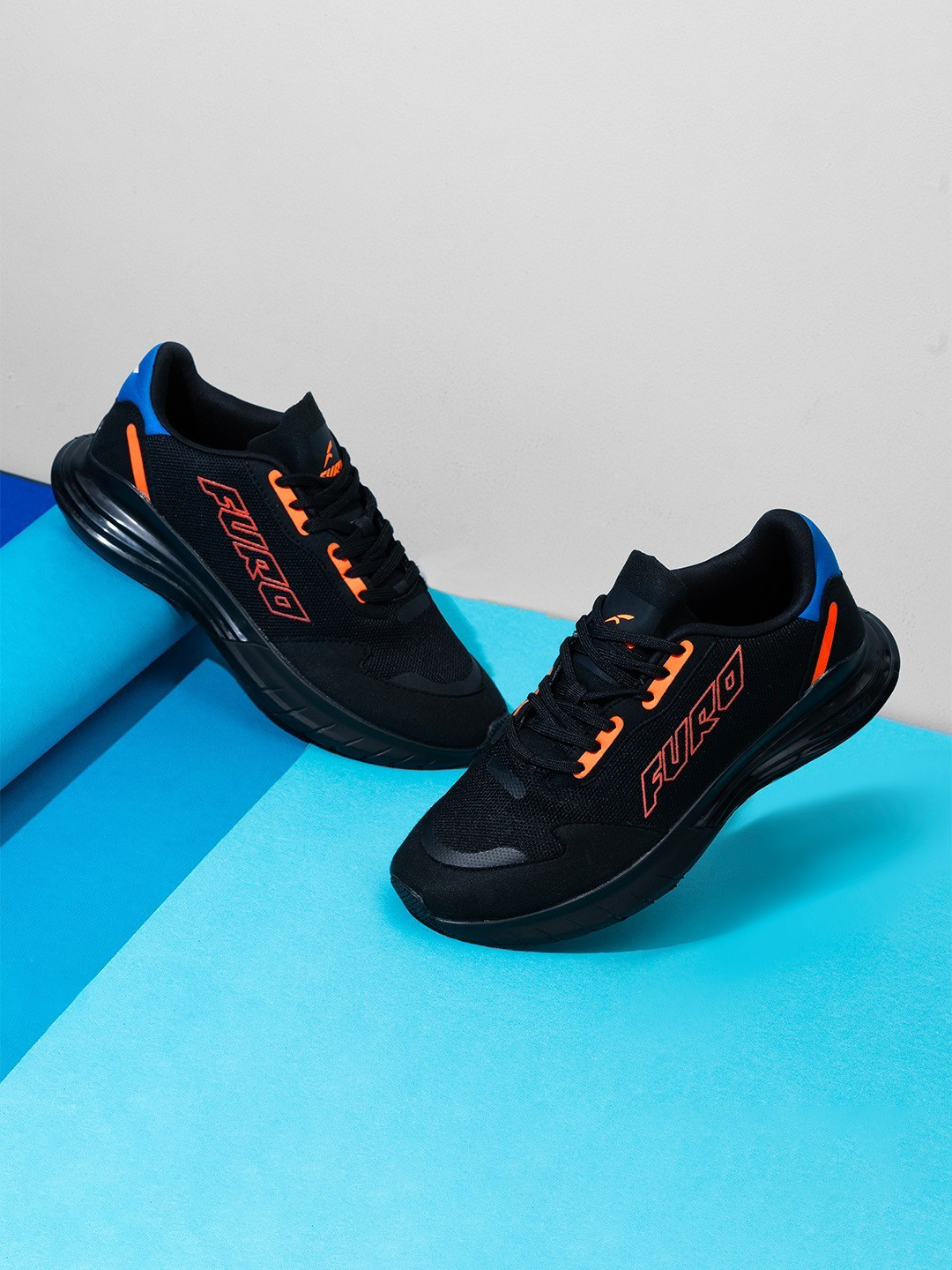 

FURO by Red Chief Men Black Mesh Running Shoes