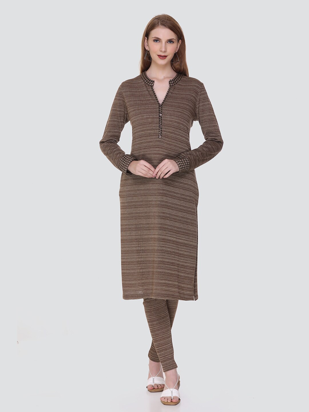 

KEIKO Women Olive Striped Kurta