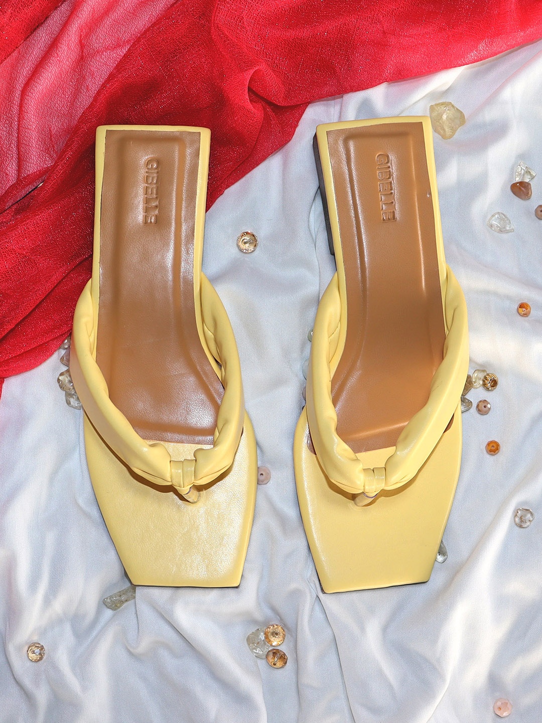 

Gibelle Women Yellow T-Strap Flats