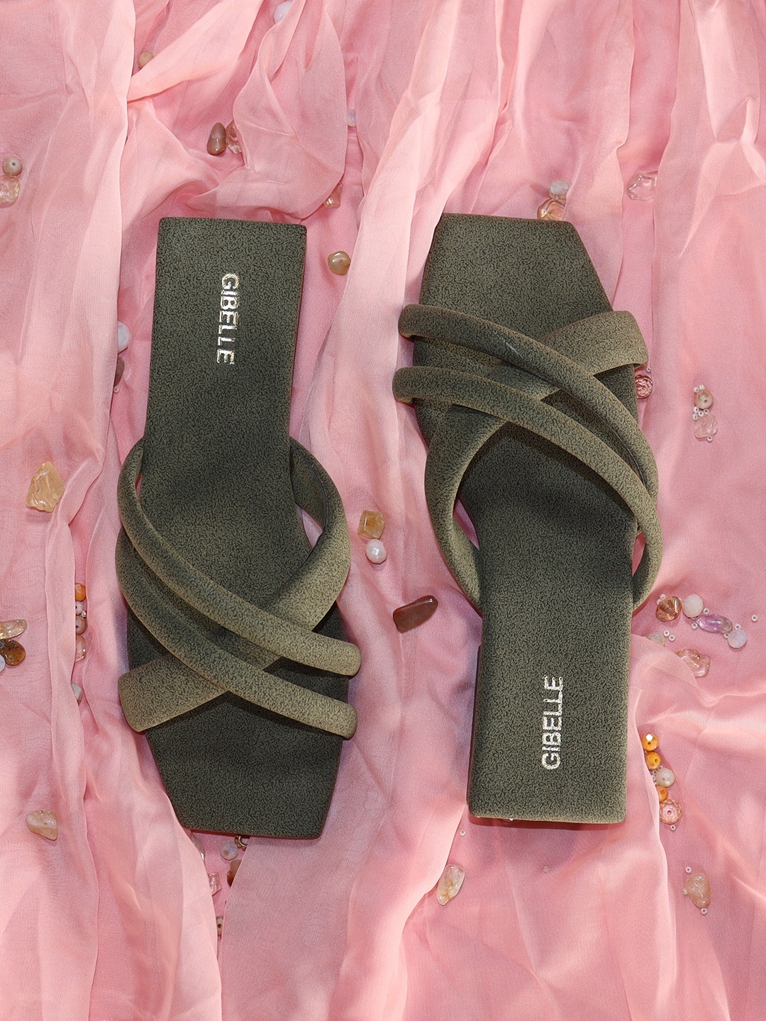 

Gibelle Women Green Open Toe Flats