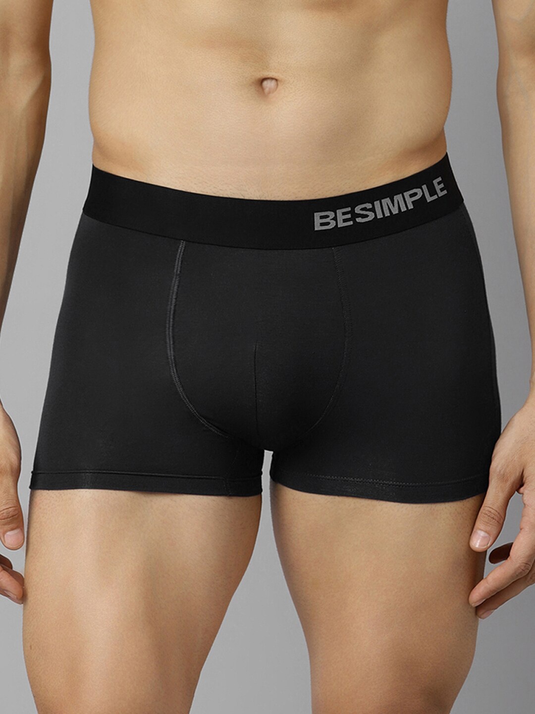 

BESIMPLE Men Black Solid Trunk