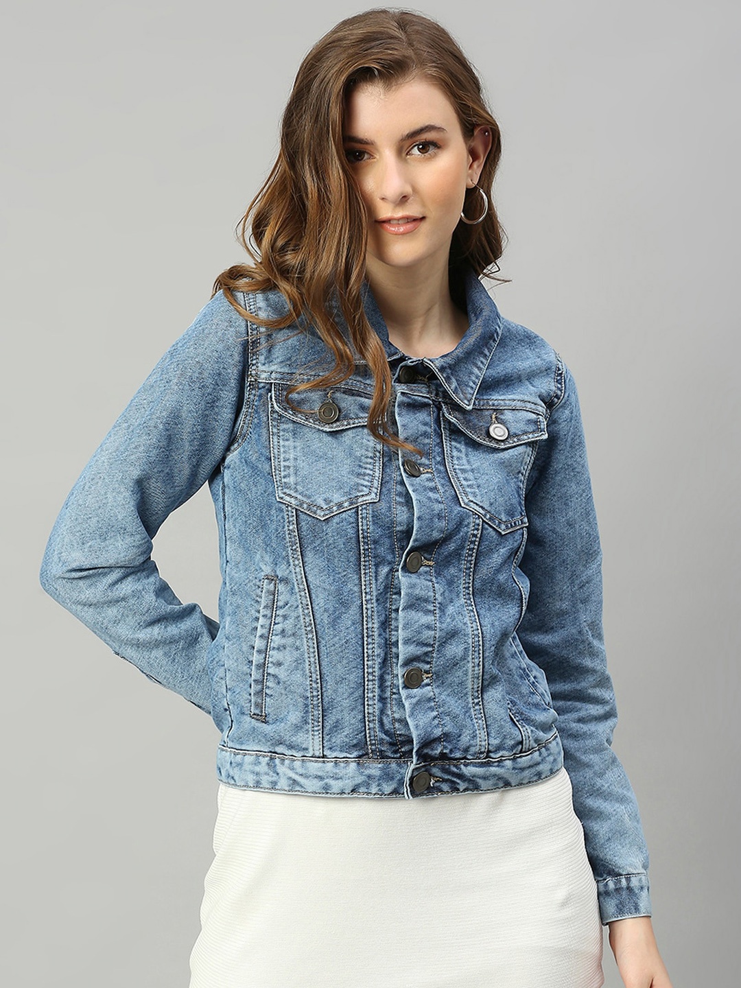

Hubberholme Women Blue Washed Lightweight Denim Jacket