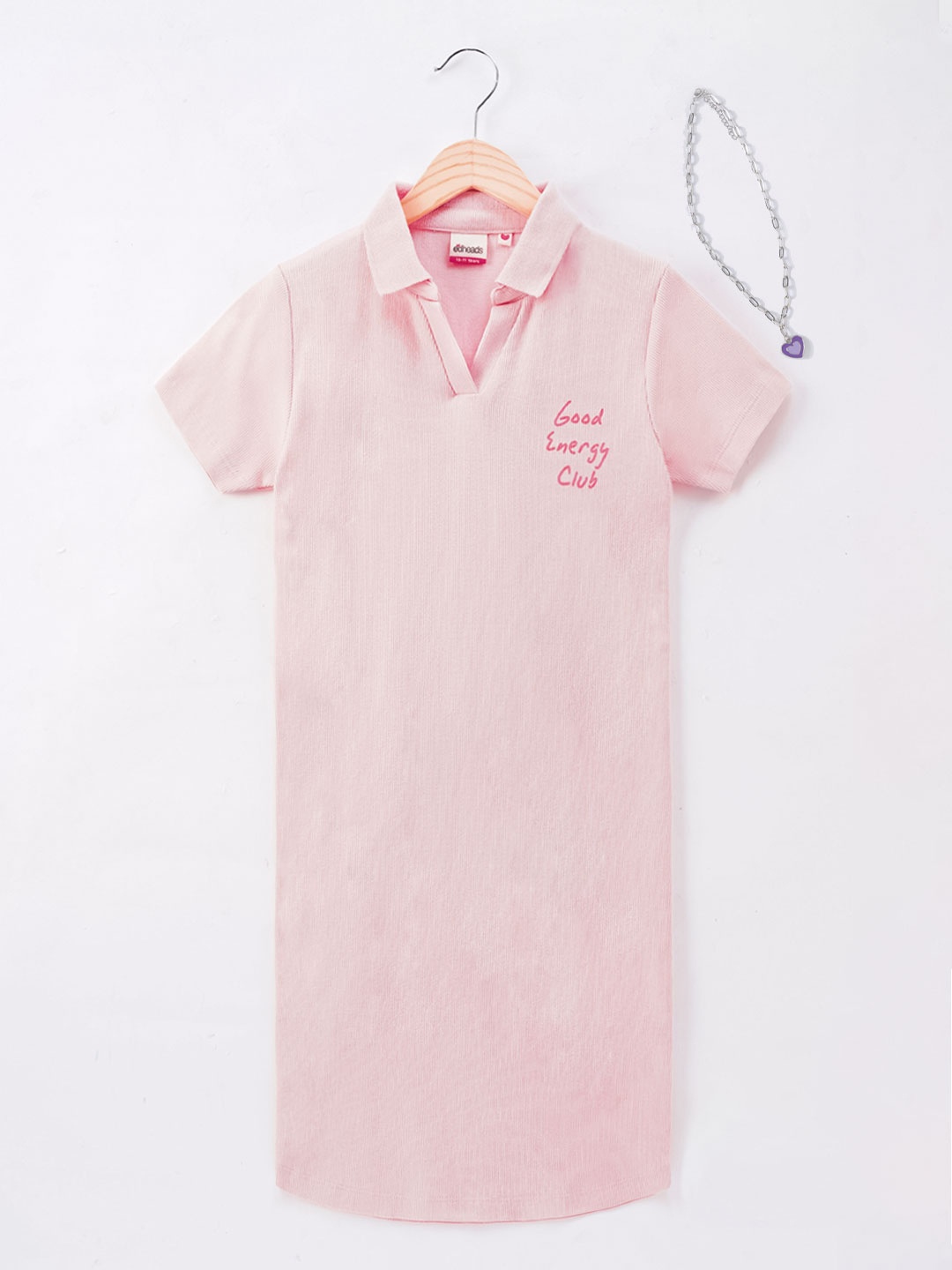 

edheads Girls Pink Striped Cotton T-shirt Dress