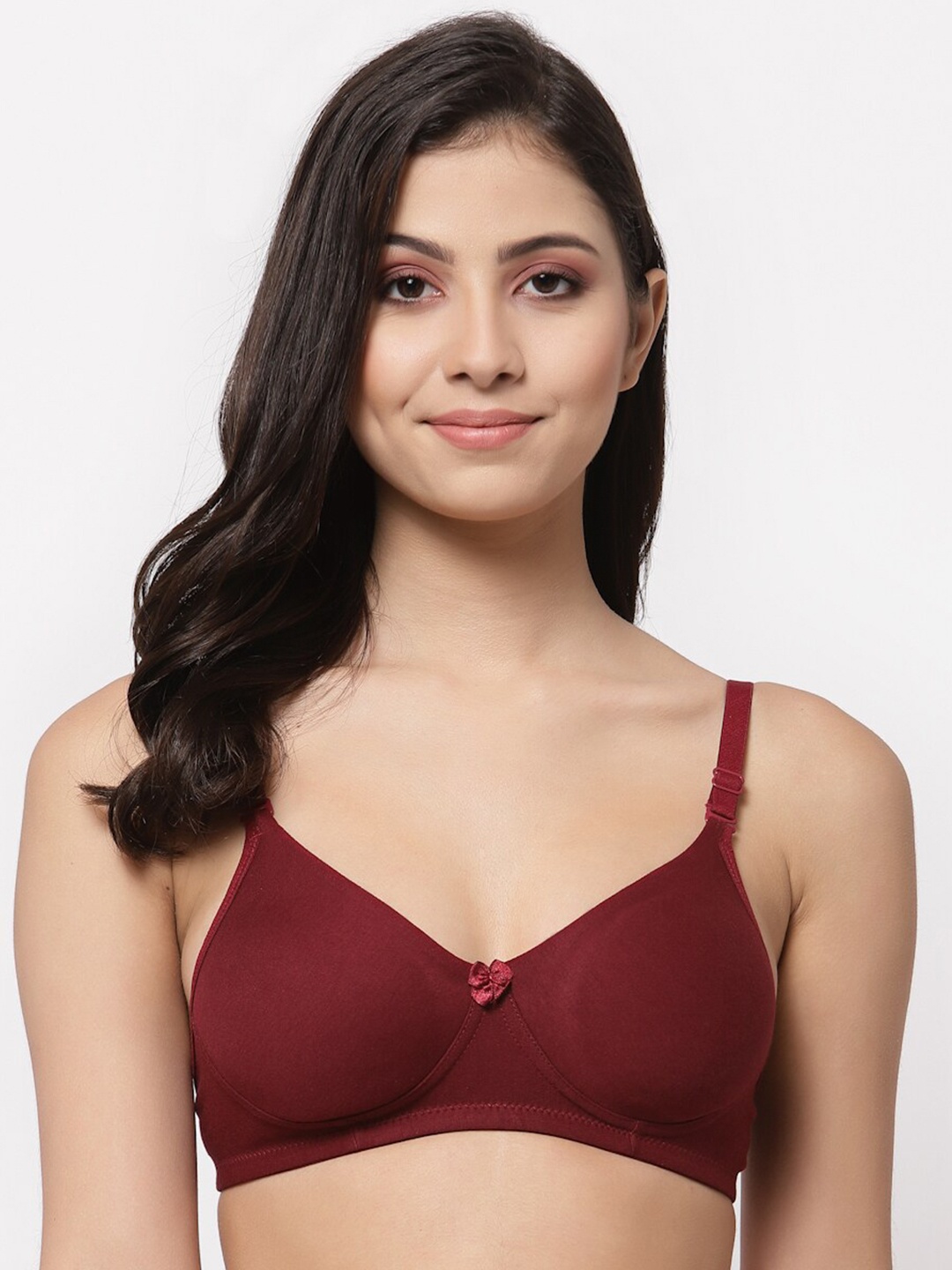 

College Girl Women Maroon Cotton Bra Heavily Padded