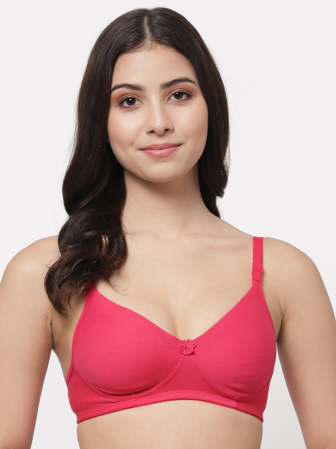 

College Girl Women Pink Cotton Bra Heavily Padded