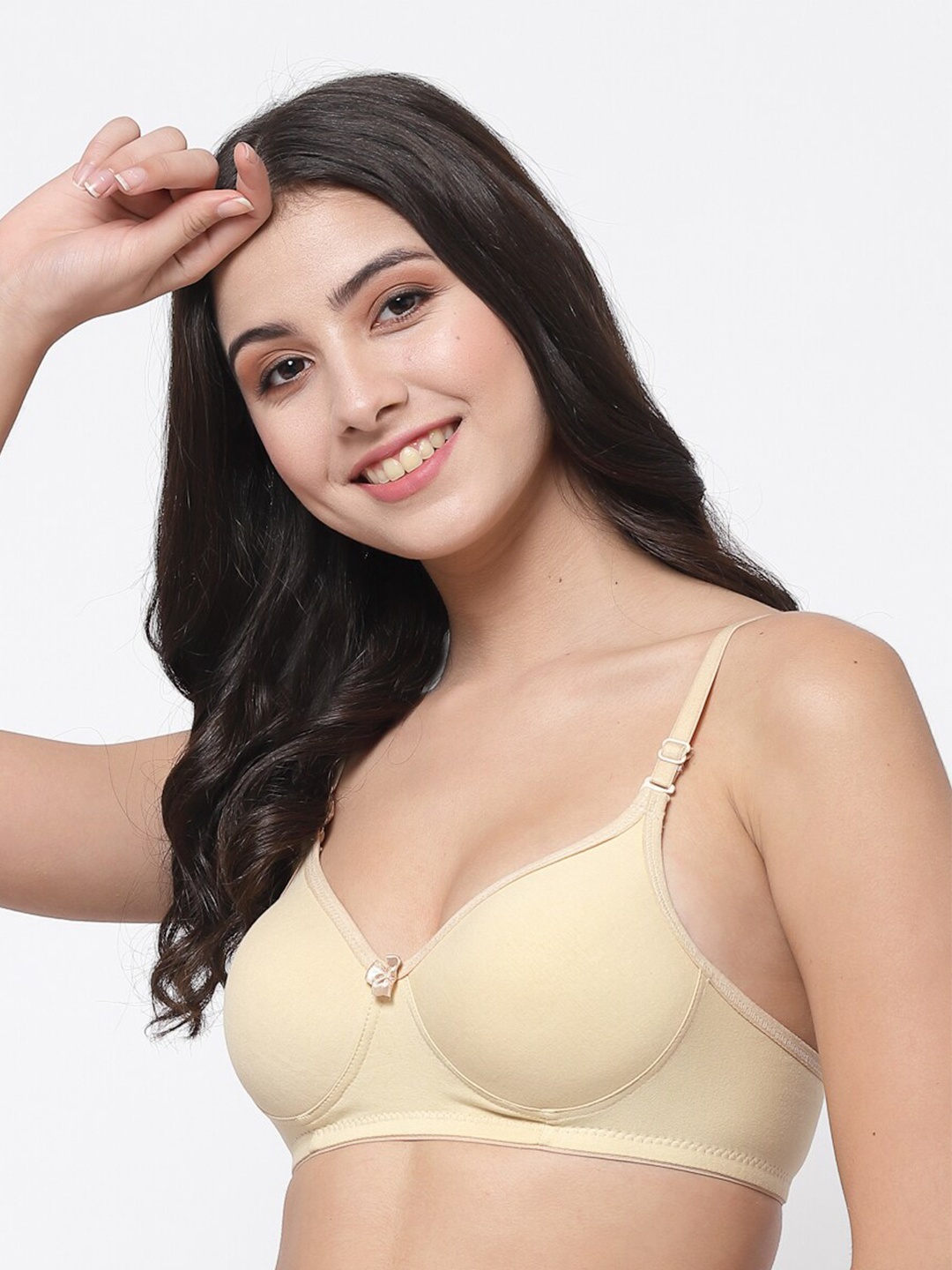 

College Girl Women Cream-Coloured Cotton Bra Heavily Padded