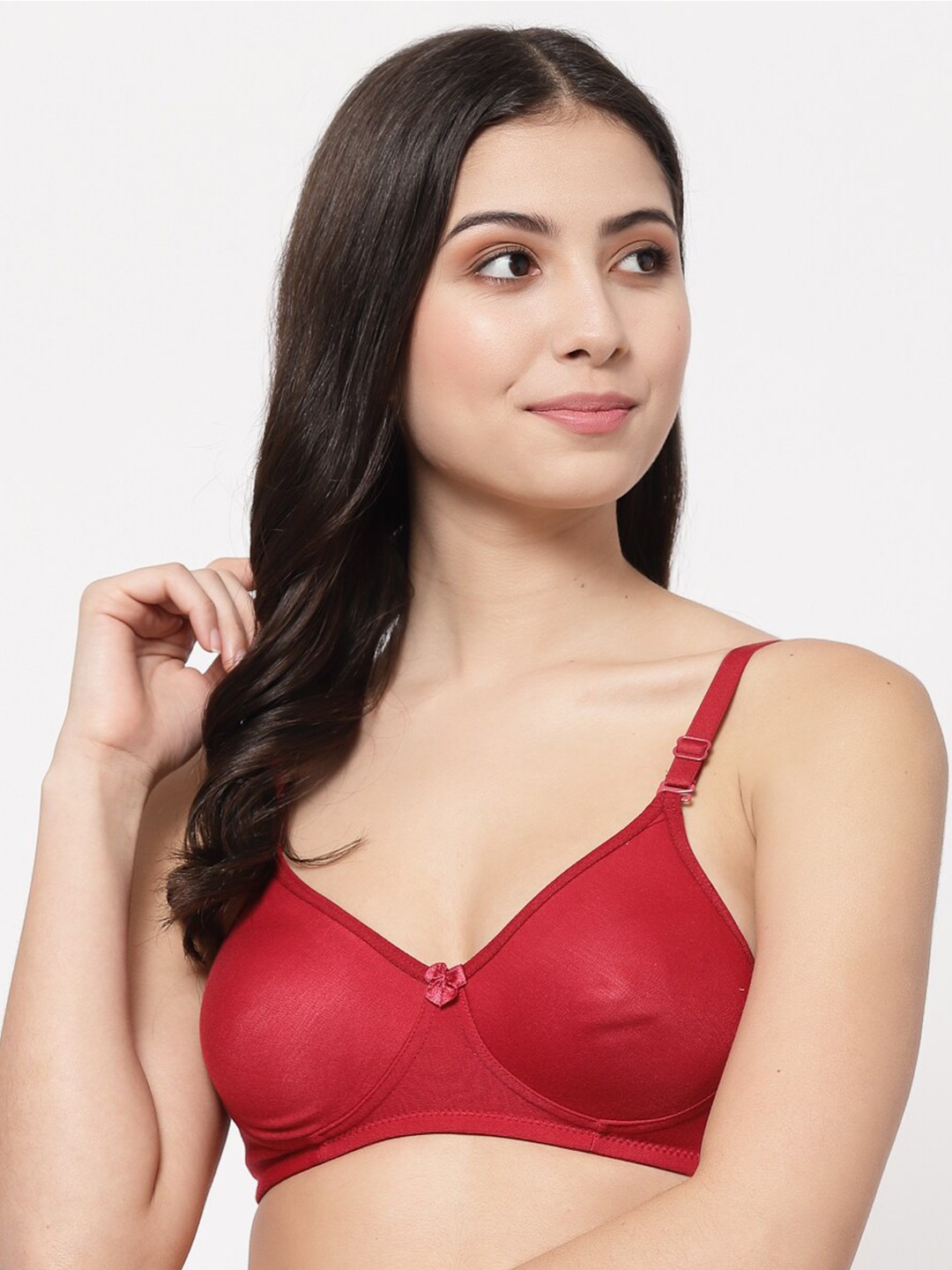 

College Girl Maroon Non Padded T-shirt Bra