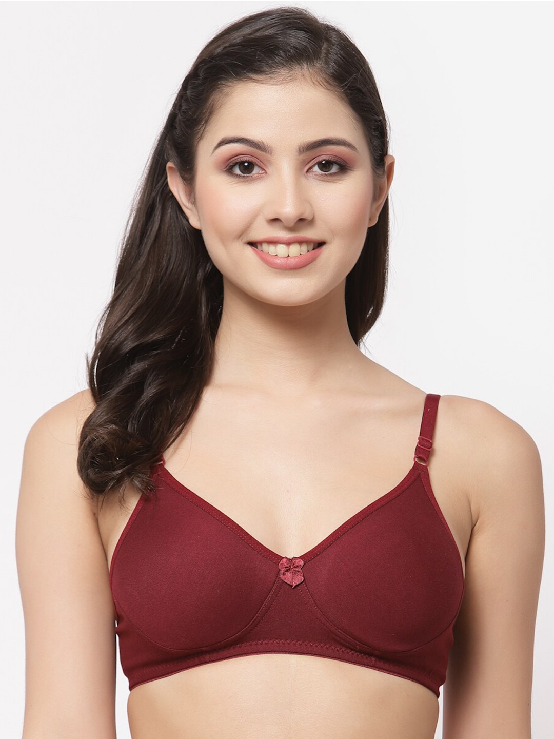 

College Girl Maroon Non Padded T-shirt Bra