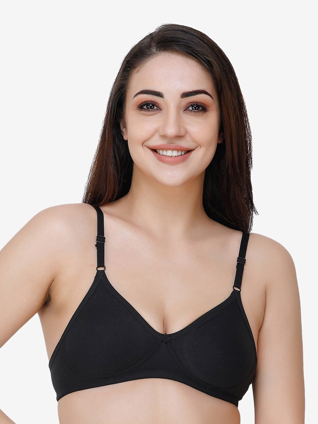 

Docare Women Black Solid Non Padded Seamless T-shirt Bra