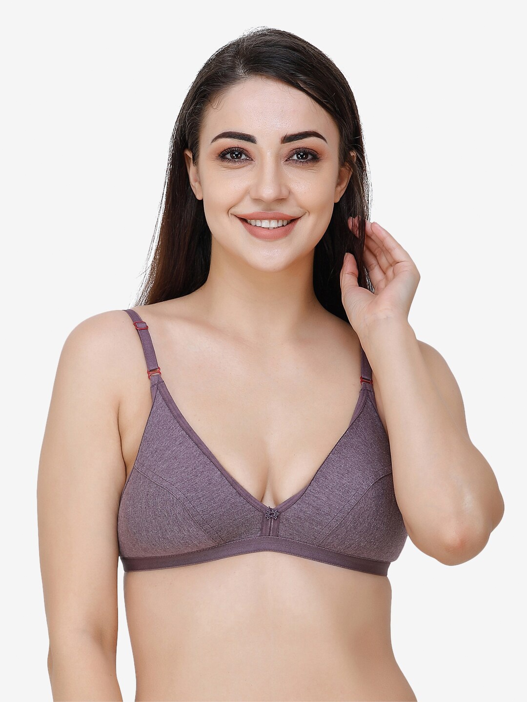 

Docare Women Purple Solid Cotton Non Padded Seamed Everyday Bra