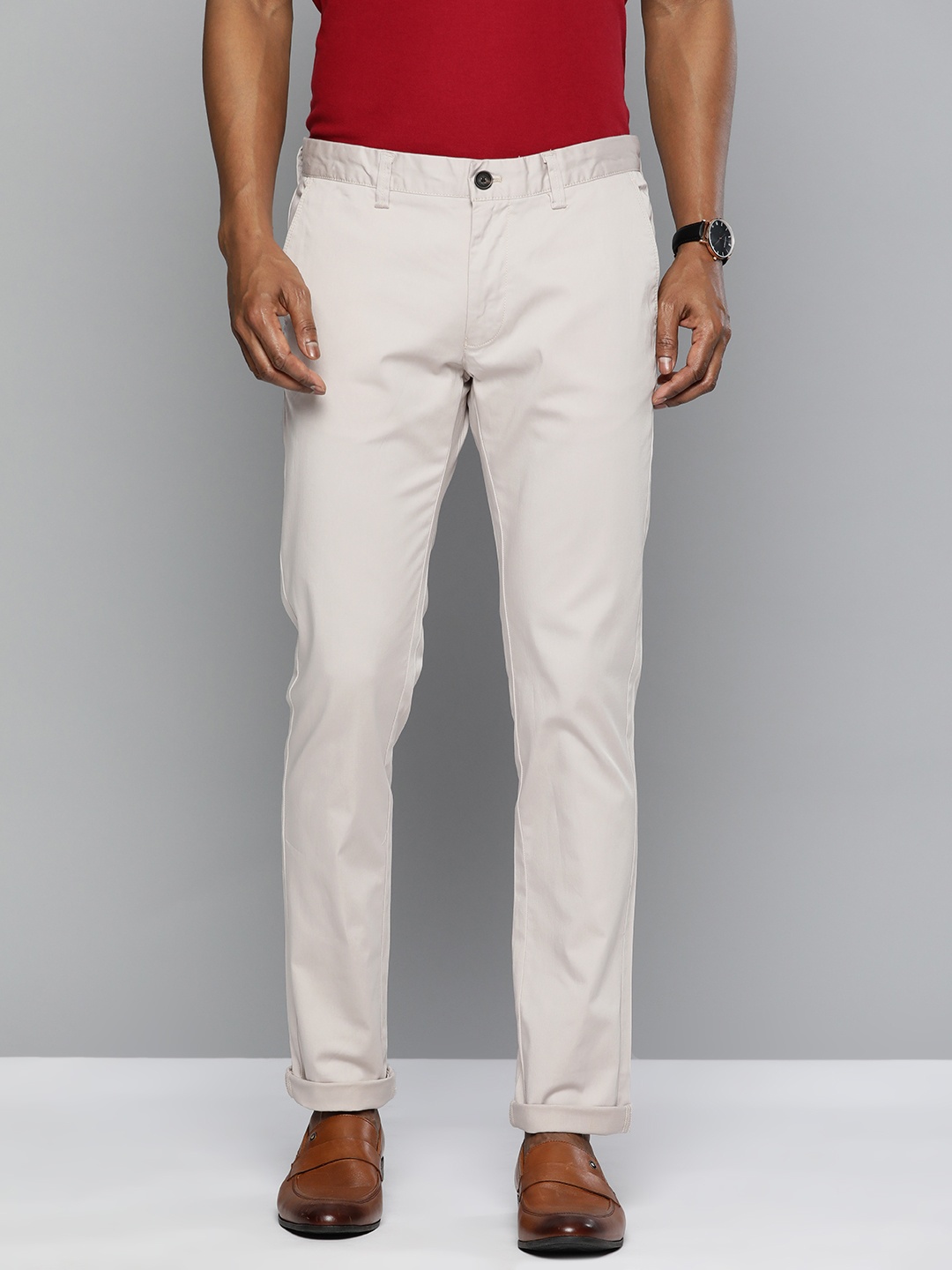 

Indian Terrain Men Brooklyn Slim Fit Chinos, Beige