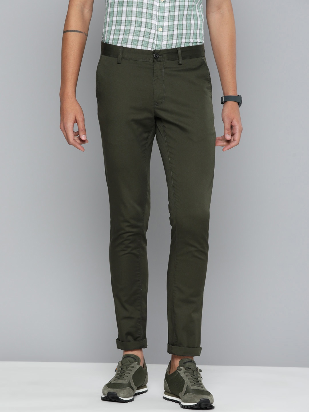 

Indian Terrain Brooklyn Slim Fit Trousers, Olive