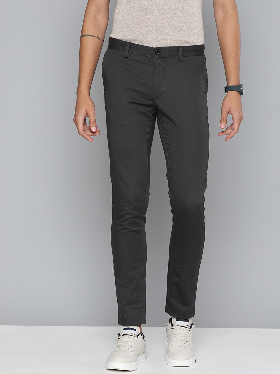 

Indian Terrain Brooklyn Slim Fit Trousers, Charcoal