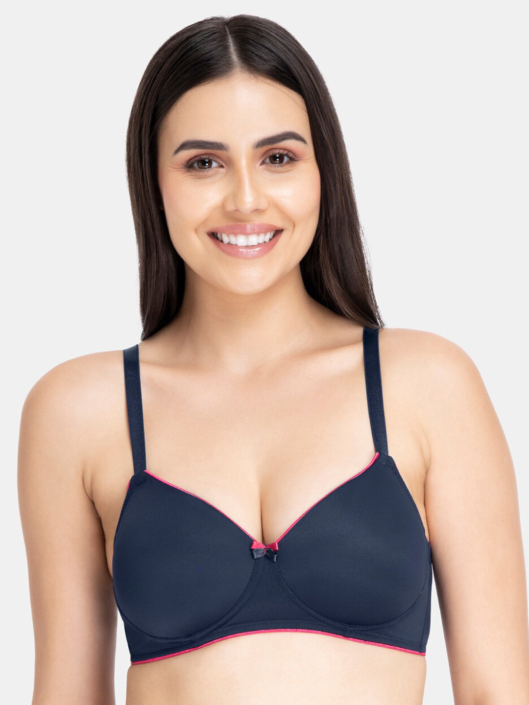 

Amante Solid Padded Wirefree Casual Chic T-shirt Bra - BRA10901, Blue