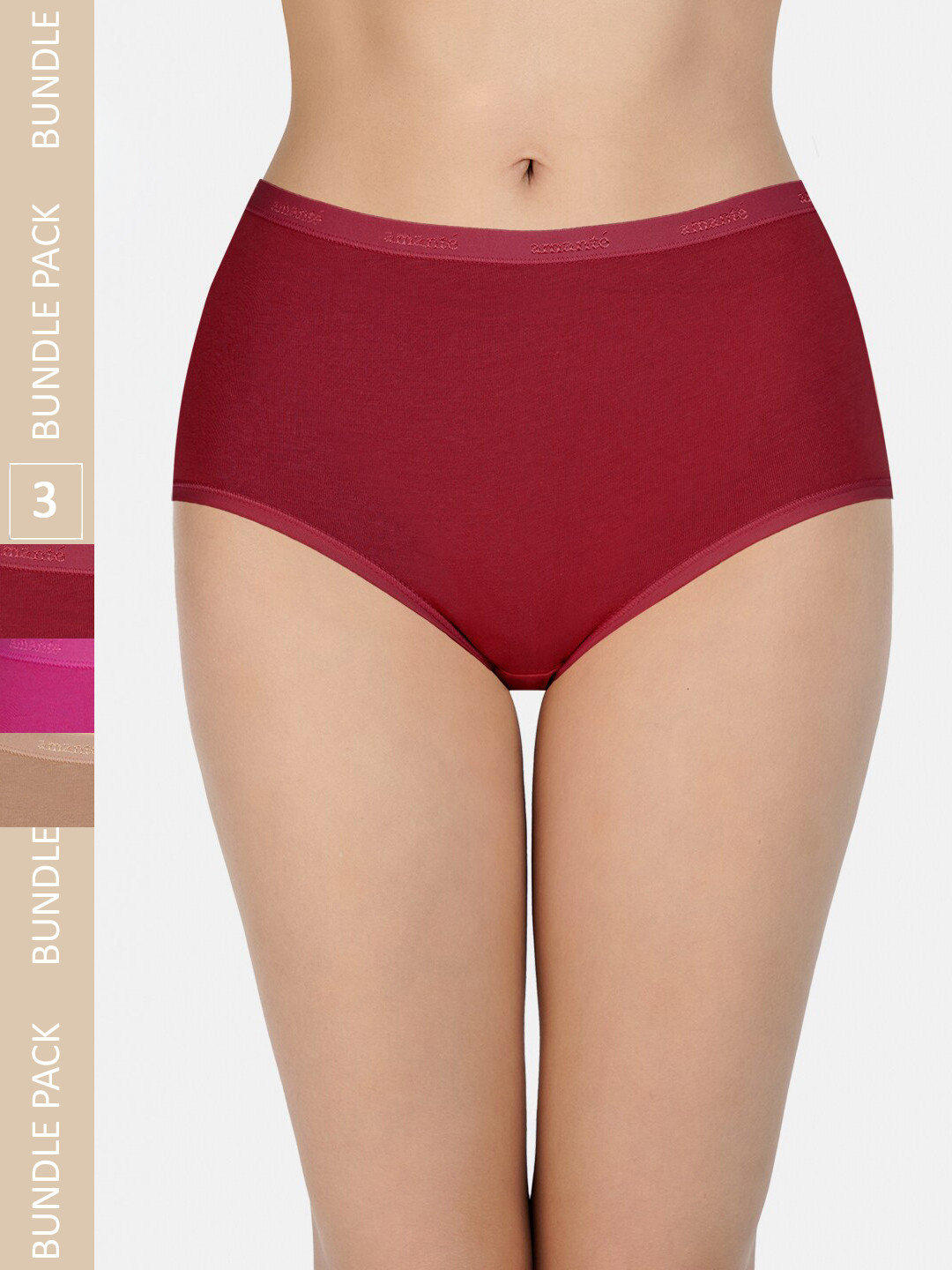 

Amante Women Pack Of 3 High-Rise High Waist Basic Briefs- PPK53001, Pink