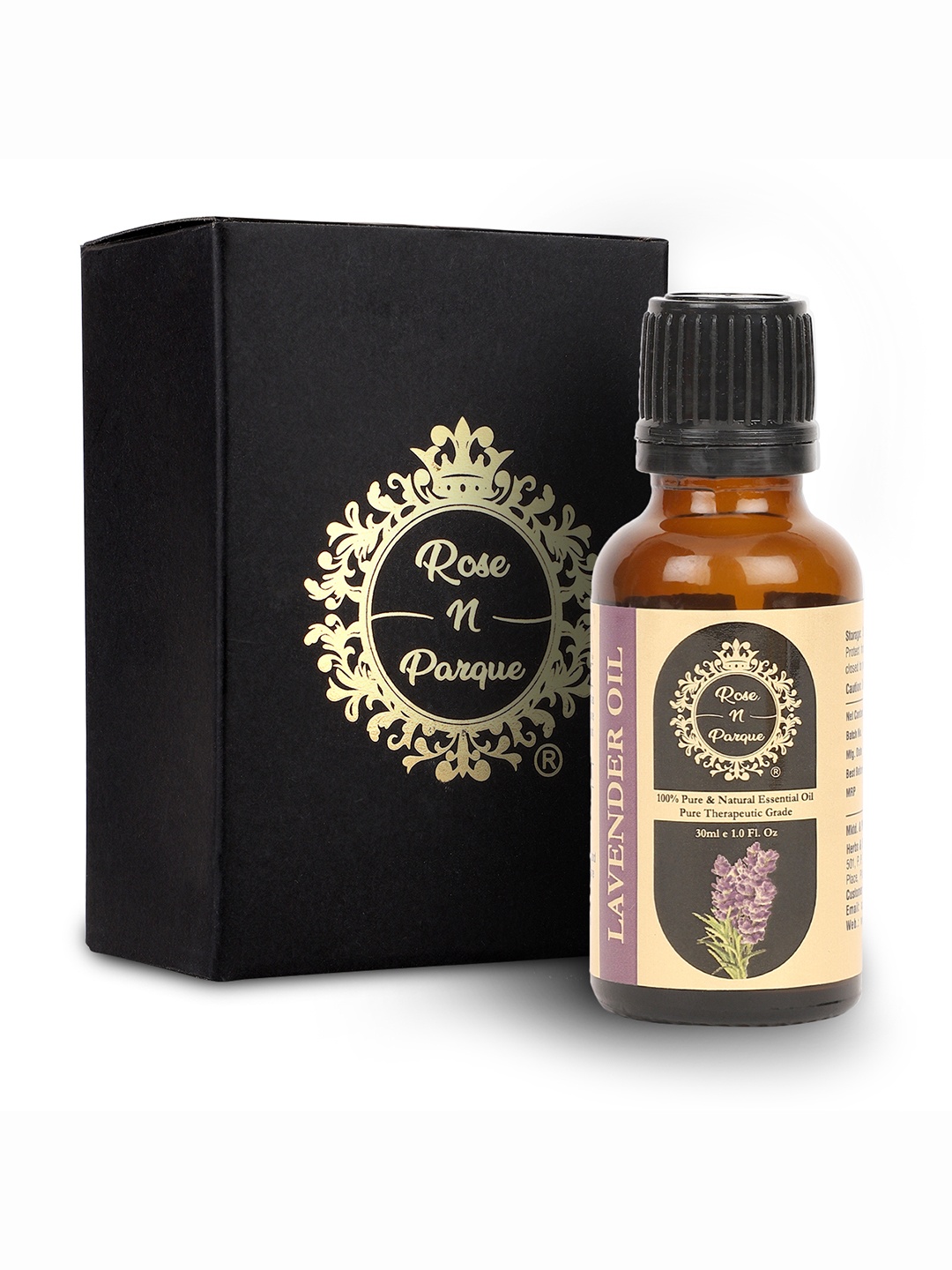 

ROSENPARQUE Lavender Essential Oil For Calming Soothing Care for Face Scalp & Body 10ML, Gold