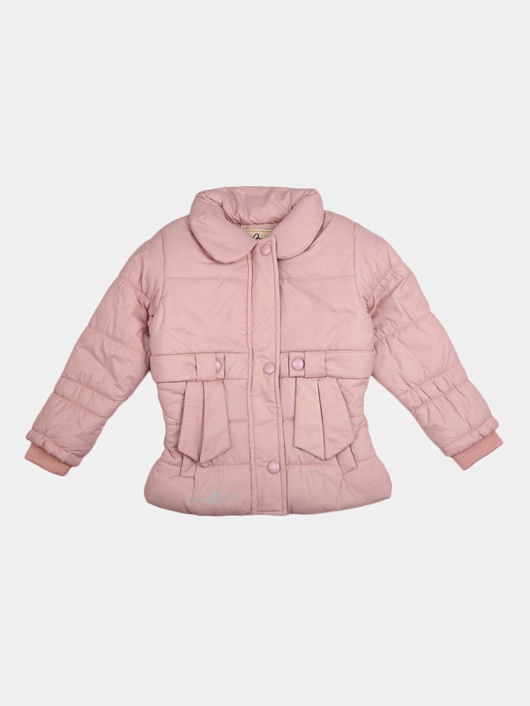 

V-Mart Girls Pink Solid Cotton Quilted Jacket