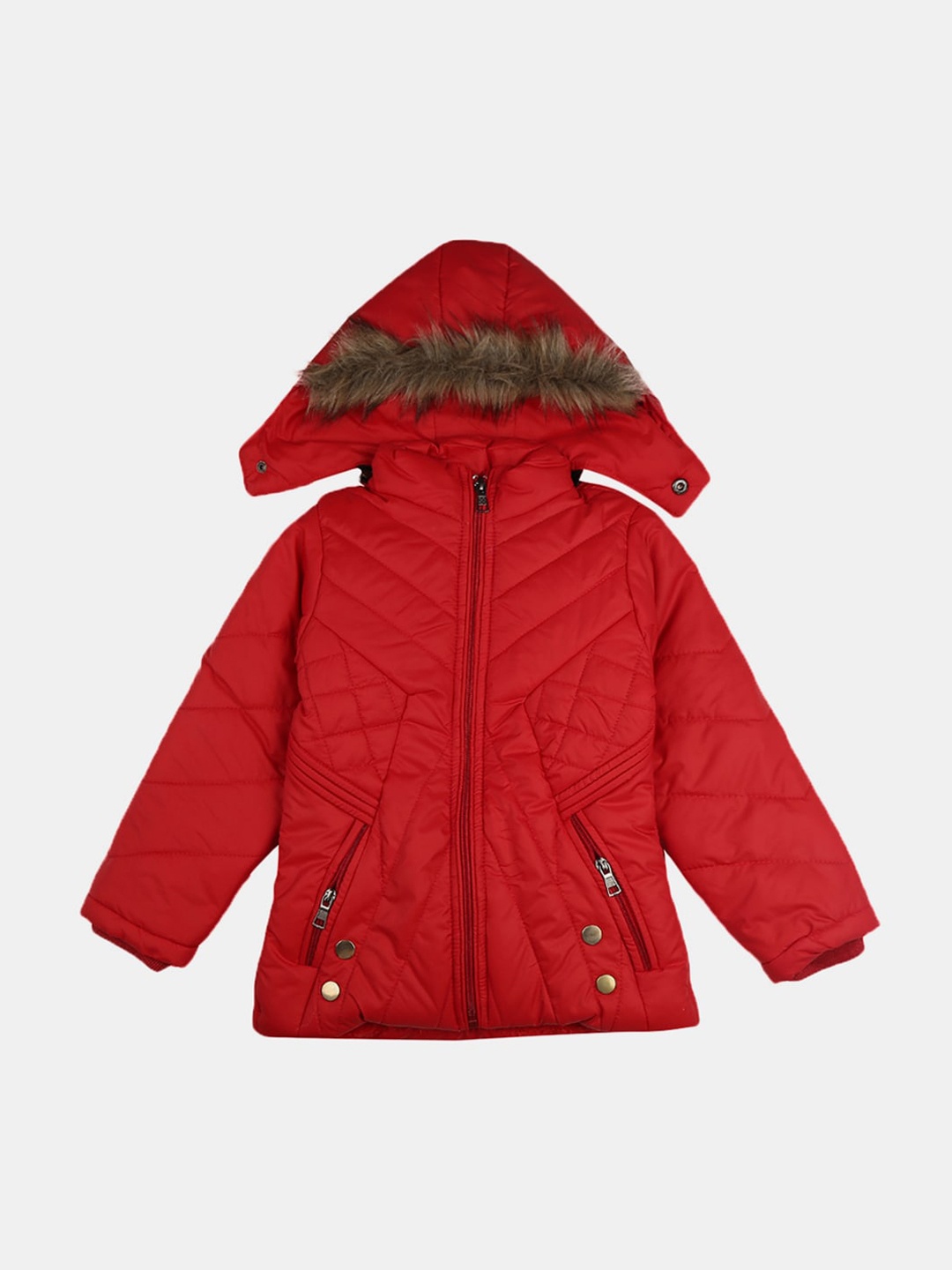 

V-Mart Girls Red Outdoor Puffer Jacket